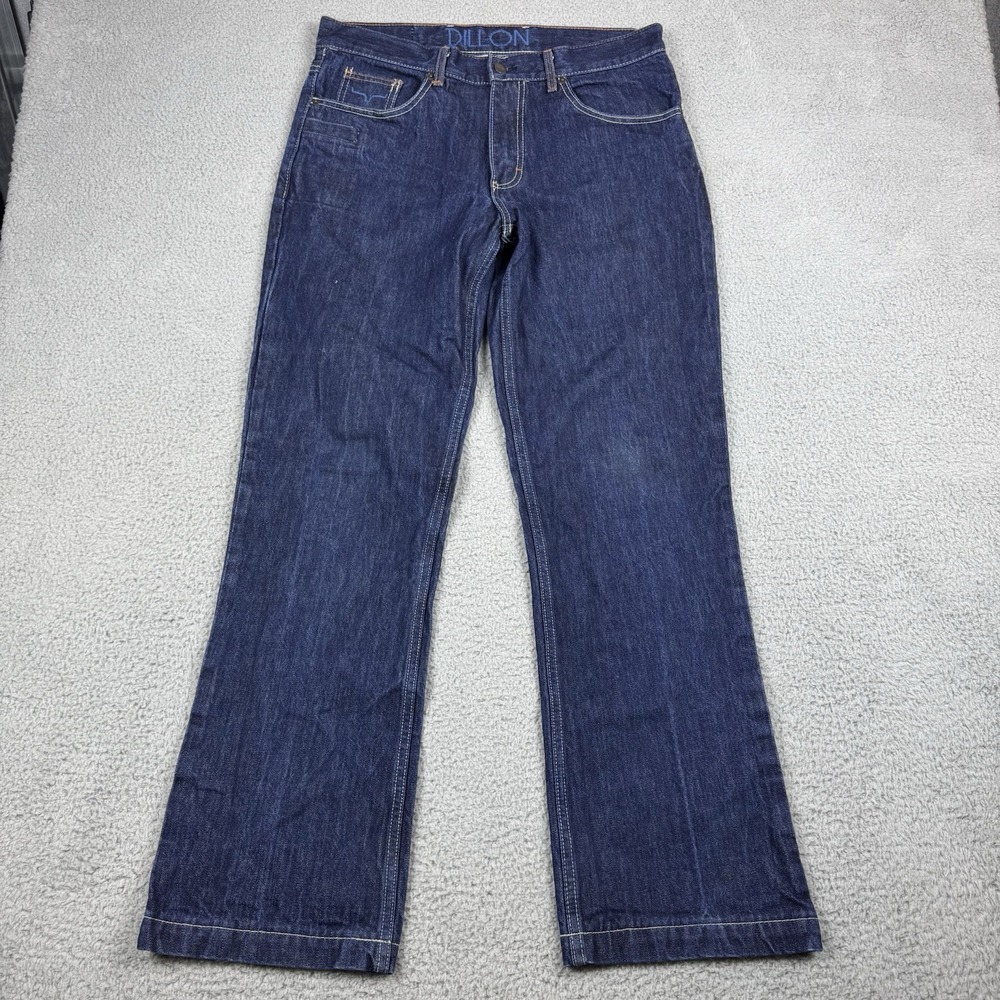 Kimes Ranch Jeans Mens 32x32 (33x32) Blue Dark Wash Dillon USA Western Raw Denim